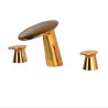 3 Hole Waterfall Widespread Bathroom Faucet with 2 Handles in Copper