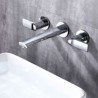 Dual Handle Wall Mounted Bathroom Faucet Copper Sink Faucet