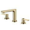 Deck Mounted Modern Widespread Bathroom Sink Faucet Dual Handles Basin Mixer Tap