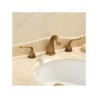 Double Handles Antique Brass Bathroom Sink Faucet