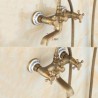 Wall Mount Handheld Shower Faucet with Oblate Spout Antique Shower Faucet