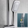 Convenient Piano Press Button Hotel Spa Square Rainfall Shower Head Handheld Combo