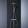 Bathroom Four-function Thermostatic Rainfall Shower System with Chrome Finish