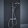 Bathroom Four-function Thermostatic Rainfall Shower System with Chrome Finish