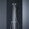 Bathroom Four-function Thermostatic Rainfall Shower System with Chrome Finish