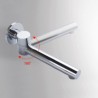 Chrome Wall Mount Brass Tub Faucet Spout 180-Degree Swivel