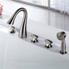 Garden Tub Bath and Shower Mixer Tap with 3 Handles Roman Tub Filler with Hand Shower