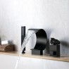 3 Pieces/Set Black Brass Bathtub Faucet Curved Waterfall Spout Tap