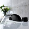 Widespread 2 Handle Bathtub Mixer Tap in Black Waterfall Garden Tub Faucet