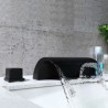 Widespread 2 Handle Bathtub Mixer Tap in Black Waterfall Garden Tub Faucet