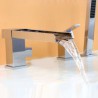 Waterfall Bath Mixer Tap with Handle Shower Deck Mount Single Handle Roman Bathtub Faucet Set