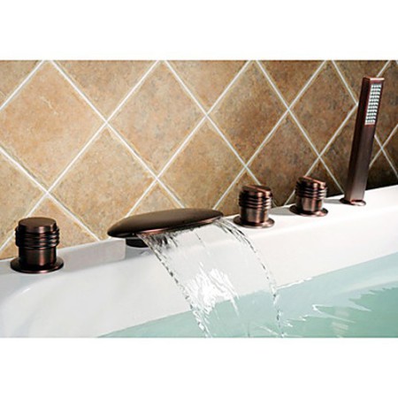 ORB Tub Fuacet Deck Mount Waterfall Bathtub Tap Elegant