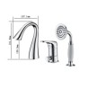 Optional Colors: Chrome/Black/Brushed Gold Modern Simple Bathtub Faucet