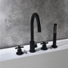 Dual Handles Brass Bathtub Faucet Deck Mounted Bath Tap