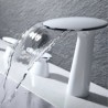 White Bathtub Faucet Deck Mounted 3 Handle Tub Mixer Tap with Hand Sprayer