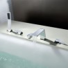 Contemporary Chrome Bathtub Tap with Hand Shower Solid Brass Waterfall Tub Faucet