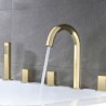 Ti-PVD Tub Tap With Handheld Shower 3 Handles Modern Widespread Bathtub Faucet