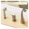 Installation of a Modern Nickel Bathtub Faucet with Hand Shower and 3 Holes