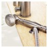 Installation of a Modern Nickel Bathtub Faucet with Hand Shower and 3 Holes