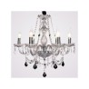 6-light Palace Style Glass Chandelier With Candle Bulb