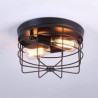 E26/E27 Rustic Flush Mount Lamp Fixture Industrial Metal Cage Ceiling Light