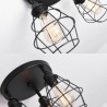 3 Light Metal Cage Ceiling Lamp Industrial Flush Mount Ceiling Light Fixture