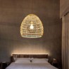 Rattan Hanging Light For Kitchen Farmhouse Hand-Woven Pendant Light