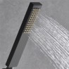 Solid Brass Square Handheld Shower Head Straight Black Handheld Shower Head