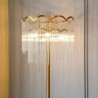 Circle Column Glass Floor Standing Lamp Modern Luxury Long Standing Lamp