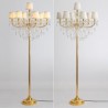 Gold Raindrop Crystal Floor Lamp European Style Luxury Light Living Room Hotel Lobby