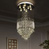 Flush Mount Ceiling Light Fixtures For Spiral Staircase Luxury Crystal Raindrop Chandeliers