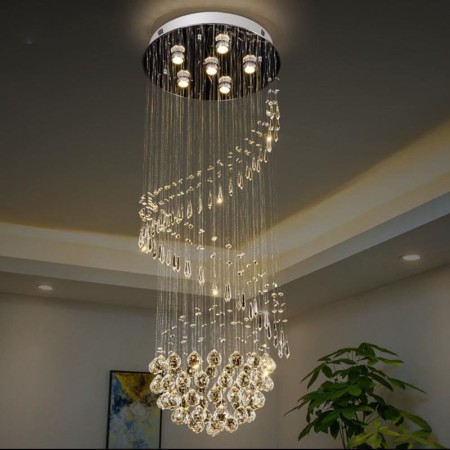 Raindrop Crystal Chandelier Flush Mount Ceiling Light For Living Room