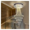 For Duplex Stairs, Modern Crystal Chandelier Contemporary Elegant Ceiling Light Fixture