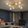 Crystal LED Ceiling Light For Living Room Bedroom Copper Ceiling Lamp