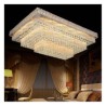 Living Room Lobby European LED Flush Mount Square Crystal Chandelier