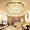 Wave Band Living Room Lobby European Style LED Flush Mounted Round Crystal Chandelier