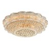 Wave Band Living Room Lobby European Style LED Flush Mounted Round Crystal Chandelier