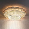 Wave Band Living Room Lobby European Style LED Flush Mounted Round Crystal Chandelier