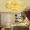 Elegant Round Crystal Flush Mounted Chandelier Flower Shaped Living Room Hotel Lobby