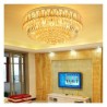 Living Room Lobby Modern Simple LED Flush Mounted Round Crystal Chandelier