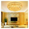 Living Room Lobby Modern Simple LED Flush Mounted Round Crystal Chandelier