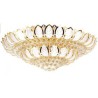 Living Room Lobby Modern Simple LED Flush Mounted Gold Lotus Crystal Ceiling Light