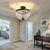 For Bedroom, Modern Crystal Chandelier Flush Mount Raindrop Ceiling Lamp