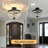 For Bedroom, Modern Crystal Chandelier Flush Mount Raindrop Ceiling Lamp