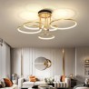 Gold White Circle Rings Lighting For Living Room Bedroom Modern Round Ceiling Light