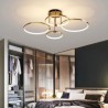 Gold White Circle Rings Lighting For Living Room Bedroom Modern Round Ceiling Light