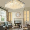 Modern White Shell Ceiling Light Fixture Flush Mount Bedroom Chandelier