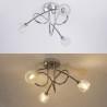 Bedroom Living Room Minimalist Glass Flush Mount 3 Light Ceiling Light