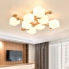 Nordic Flush Mount Ceiling Light Bedroom Restaurant Creative Warm Solid Wood Light