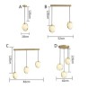 Glass Ball Light Fixture Bedroom Living Room Nordic Brass Pendant Light